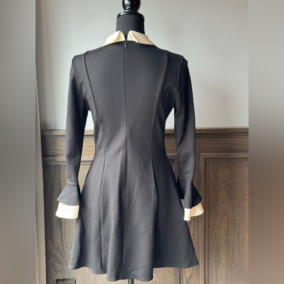 WLZD Black and White A-Line Dress with Bell Sleeves - Picture 4 of 8